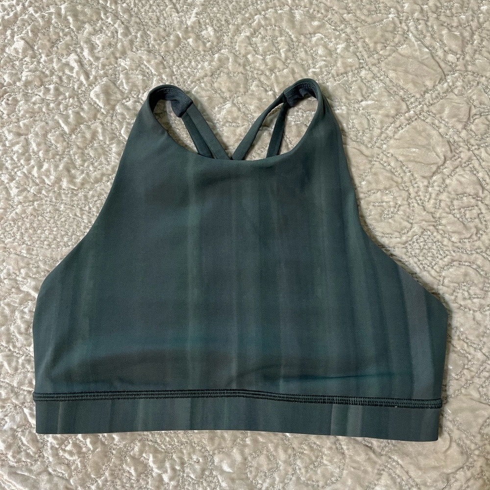 lululemon athletica high-neck sports bra in deep teal
